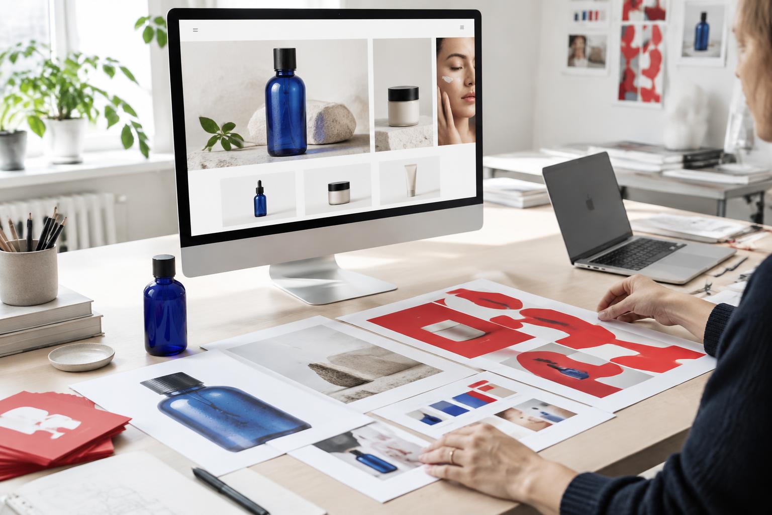Kreativt arbete med webbdesign och en sammanhängande visuell identitet